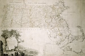 Massachusetts eyaletinin haritası, 1801 by American School