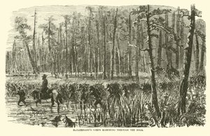 bataklıkların içinden yürüyen McClernands kolordu, Mart 1863 by American School