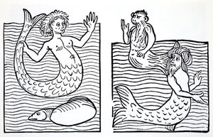 Deniz Kızları ve Deniz Adamları, The World Guide to Cüceler, Periler, Elfler ve Diğer Küçük İnsanlardan Thomas Keightley (1789-1872) 1880