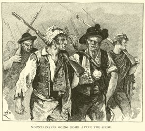 Kuşatma sonrası evlerine giden dağcılar by American School