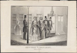 New York, Gas Light, Bir Kurbanı Kancalamak, 1850 dolayları by American School
