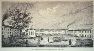Ohio Hapishanesi, Columbus, Ohio, c.1847 (gravür) by American School
