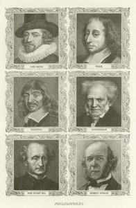 Filozoflar, Lord Bacon, Pascal, Descartes, Schopenhauer, John Stuart Mill, Herbert Spencer by American School