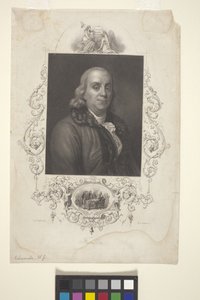 Benjamin Franklin'in Portresi (mürekkep) by American School