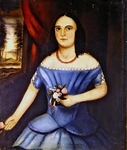 Bir erkek ve kız kardeş portreleri, bir çift (tuval üzerine yağlı boya) (ayrıca bkz. 349154) by American School