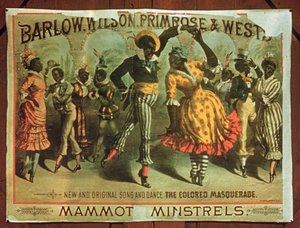 Poster reklam Barlow, Wilson, Primrose ve Wests Mammot Minstrels Renkli Maskeli Balo
