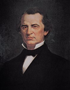 Başkan Andrew Johnson (1808-75) (renkli taş) by American School