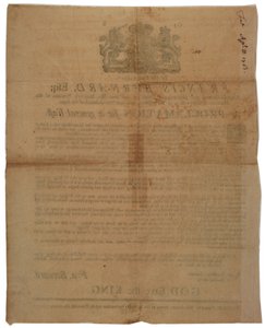 Massachusetts Körfezi Valisi Francis Bernard adına bildiri: Fransız ve Hint Savaşı sırasında bir gün oruç tutulacağını ilan etmek, 8 Nisan 1761 by American School