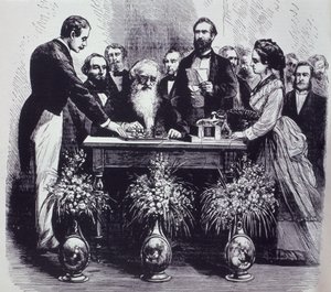 Profesör Samuel Finley Breese Morse (1791-1872) Buluşunun İşlevini Açıklarken by American School