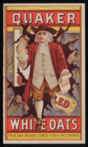 Quaker Yulaf, 19. yüzyılın sonları veya 20. yüzyılın başlarında reklam (chromolitho) by American School