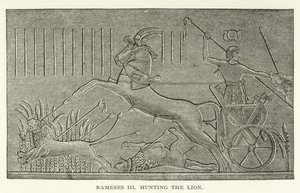 Ramses III Aslanı avlarken by American School