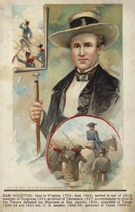 Sam Houston (renkli litografi) by American School