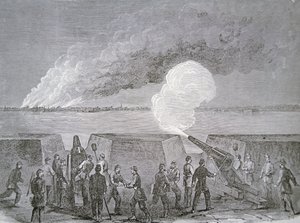 Charleston Kuşatması, bombardıman altında yanan şehir, 3 Ocak 1864, Harper