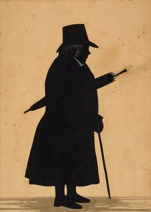 Siluet, c. 1830 (kağıt, akçaağaç çerçeve) by American School
