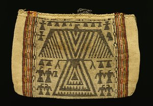 Saklama çantası, Potawatomi, c.1890 (pamuk sicim ve yün ipliği) (ayrıca bkz. 340992) by American School