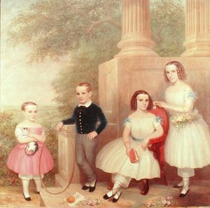 Abeel Çocukları, c.1852-55 (tuval üzerine yağlı boya) by American School