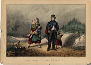 Intemperance Meyveleri, pub. Currier & Ives tarafından, 1870 by American School
