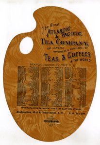 The Great Atlantic & Pacific Tea Company, Dünyanın En Büyük Çay ve Kahve İthalatçıları ve Perakendecileri, (kalıp kesim baskılı ahşap palet) by American School