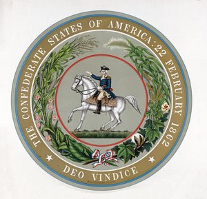 Amerika Konfedere Devletleri Büyük Mührü : 22 Şubat 1862 - Deo Vindice, pub.1911 (renkli lito) by American School
