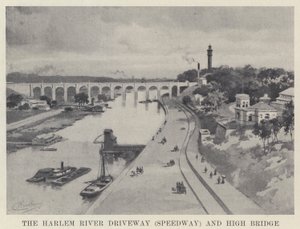 Harlem Nehri Yolu (Speedway) ve High Bridge (s/b fotoğraf) by American School