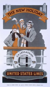 Yeni Tatil, United States Lines için reklam, SS Leviathan, 1920