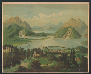 Killarney gölleri, yaklaşık 1878 (kromolitho) by American School