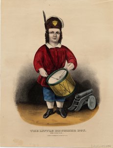 Küçük davulcu çocuk: rub-a-dub-dub, pub. Currier & Ives tarafından, 1860 dolayları by American School
