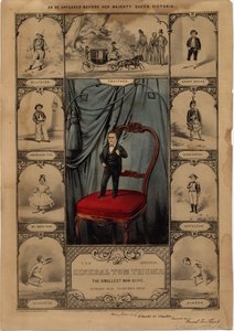 Orijinal General Tom Thumb: yaşayan en küçük adam, pub. Currier & Ives tarafından, 1860 by American School