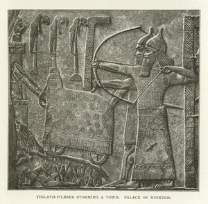 Tiglath-Pileser bir kasabayı basıyor, Nineveh Sarayı by American School
