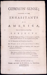 Thomas Paine (1737-1809) 1776 (baskı) tarafından Common Sense için başlık sayfası by American School
