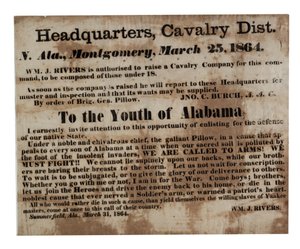 Alabama Gençlerine: Silahlara Çağırıyoruz! (işe alım bordası), 25 Mart 1864 by American School