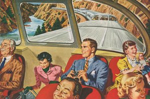 Fütüristik Bir Tren Gezisinin Keyfini Çıkaran Gezginler by American School