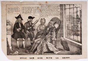 Sam Amca, La Grippe ile Hasta, 1837 by American School