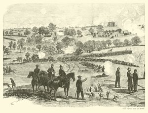 Merkeze yakın birlik pozisyonu, Gettysburg Savaşı, 2 Temmuz, Temmuz 1863 by American School