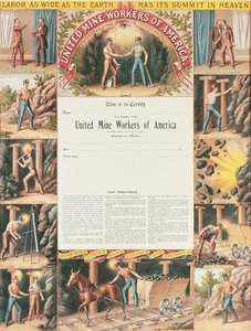Birleşik Maden İşçileri Sertifikası, 1890 by American School