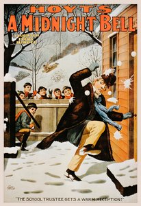 Kartopu ile adam yağma erkek çocukların VINTAGE poster, 1890-99 by American School