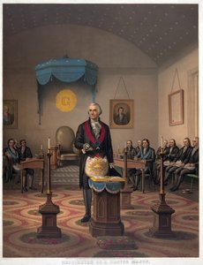 Washington, Usta Mason olarak, pub. 1870 by American School