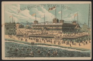 West Brighton Beach Hotel, ABD (renkli gravür) by American School
