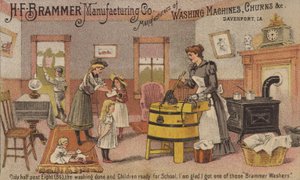 Çamaşır makinesi kullanan kadın by American School