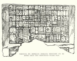 10.000 yıldan daha eski olduğu düşünülen Meksikalı Kızılderililerin yazısı (litho) by American School