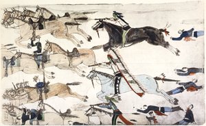 Little Bighorn Savaşı, Montana, ABD, 25-26 Haziran 1876 c1900 by Amos Bad Heart Buffalo