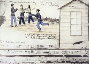 Crazy Horse'un (c.1842-77) 1877'de ölümü, Fort Robinson, Nebraska (kağıt üzerine mürekkep)