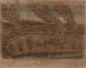 Lexington ve Concord Savaşları: Plaka I, Lexington Savaşı, 19 Nisan 1775. Plaka II, Concord Kasabasından Bir Görünüm. Plaka III: Concord