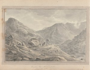 İngiltere, İskoçya ve Galler'deki Görüntüler: Bowdar Stone Borrowdale, 30 Ağustos 1802 by Amos Green