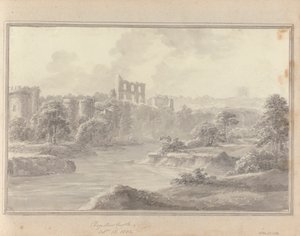 İngiltere, İskoçya ve Galler'deki Görüntüler: Chepstow Kalesi, 15 Ekim 1802 by Amos Green