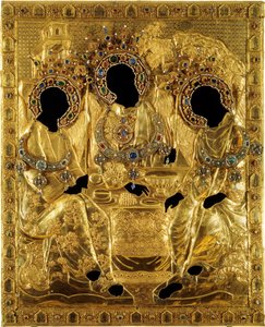 Holy Trinity simgesi için Oklad Kapağı, Andrei Rublev, 1600-1625