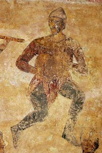 Müzisyenler ve akrobatlar detay by Ancient Russian frescos
