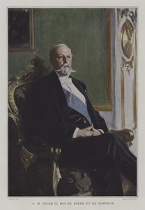 Oscar II, İsveç ve Norveç Kralı (renkli taş) by Anders Leonard (after) Zorn