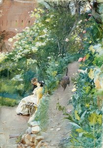 Elhamra bahçesinde. 1887 by Anders Leonard Zorn