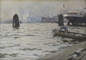 Hamburg Limanı, 1891 (kağıt üzerinde wc) by Anders Leonard Zorn
